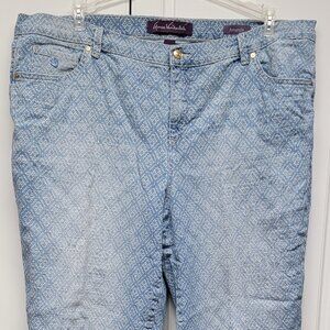 Gloria Vanderbilt  Women's Amanda Stretch Jeans Lt BluGeometric Pattern Size 18W